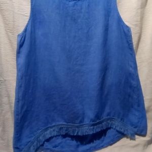 Linen tank shirt, by Valentina Naldi, medium blue. Worn one time!